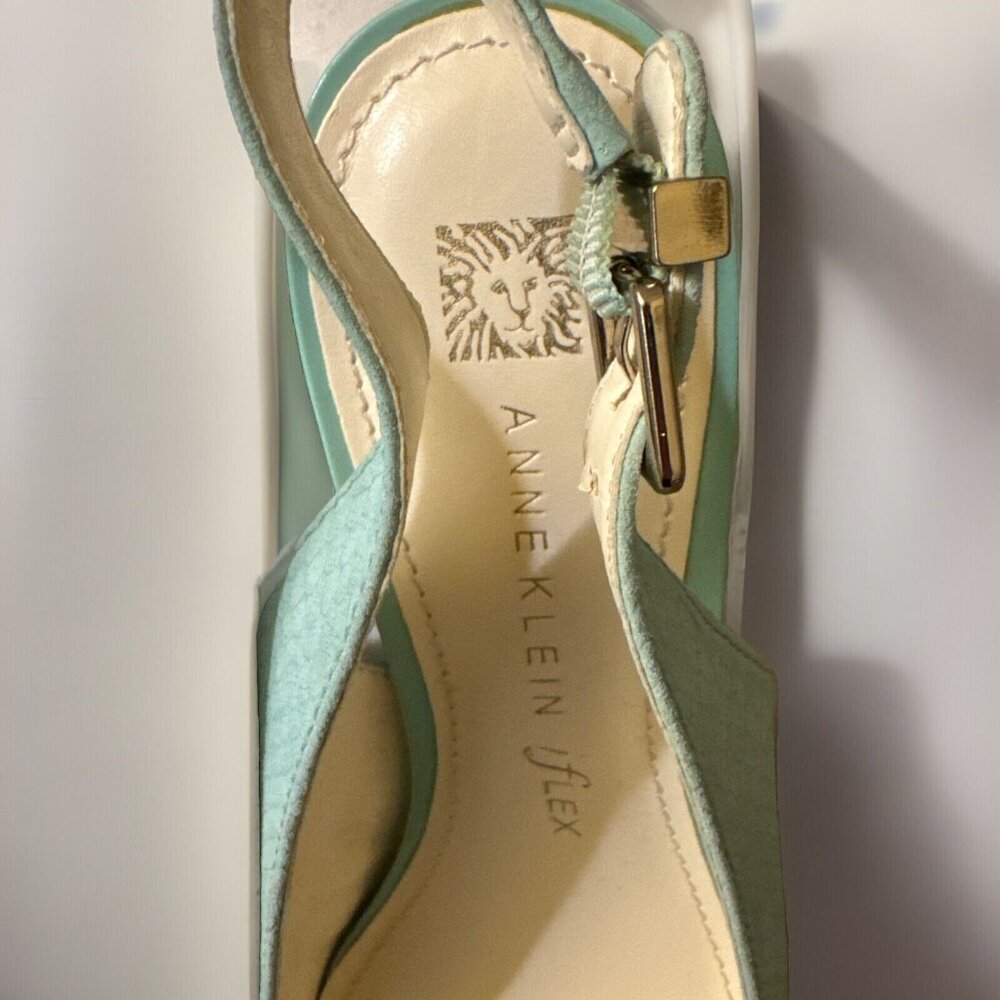 Anne Klein Mint Green Pointed Toe Slingback Heels - Picture 8 of 16
